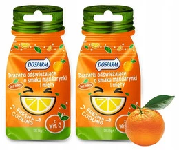 Cukierki Drażetki Odświeżające o Smaku MIĘTA i MANDARYNKA Dosfarm 15g x2
