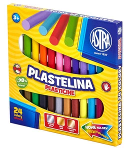 Plastelina Szkolna 24 Żywe Kolory Klasyczna Okrągła Elastyczna 3+ Astra
