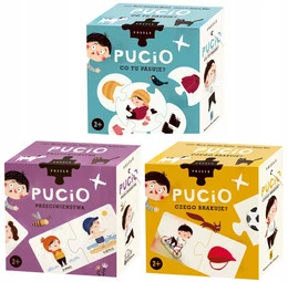 PAKIET PUCIO 3w1 Puzzle Co Tu Pasuje? + Przeciwieństwa + Czego Brakuje? 2+