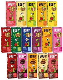 BOB SNAIL Zestaw MIX Smaków Zdrowa Owocowa Przekąska Bez Cukru 16x 30g