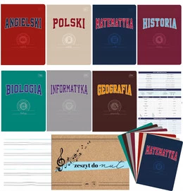 Zeszyty tematyczne przedmiot ściąga Interdruk A5 60k zestaw 8szt klasa 4-6