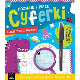 Poznaję i piszę cyferki książeczka z rowkami pisak znikopis 5+