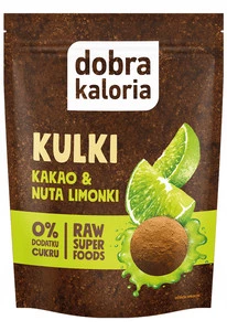 DOBRA KALORIA Zdrowa Szybka Przekąska Kulki Mocy Kakao Limonka Bez Cukru