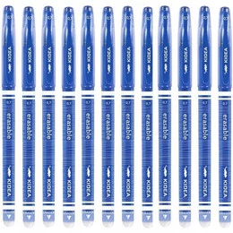 12x Długopis Zmazywalny Niebieski 0,7 mm Wymazywalny Z Gumką Kidea