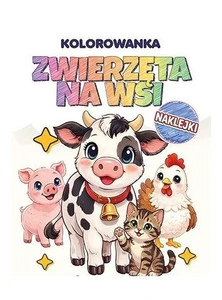 Tęczowa kolorowanka Zwierzęta na wsi z naklejkami