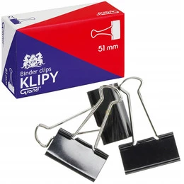 Klipy Do Papieru 51mm Czarne 12 szt Grand