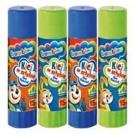 4x Klej w Sztyfcie Szkolny Biurowy Mocny Zmywalny Bezbarwny 15g Bambino