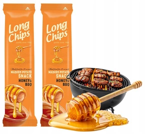LONG CHIPS Chipsy Ziemniaczane o Smaku MIODOWE BBQ 75g x2