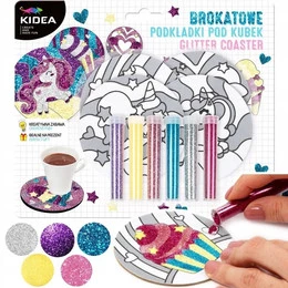 Zestaw Kreatywny BROKATOWE PODKADKI DIY Bajkowy Świat 3+ Kidea