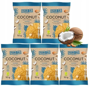 FRANK&OLI Ciasteczko Miękkie KOKOS MIGDAŁ Bez Cukru 50g x5