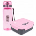 Bidon 500 ml + Śniadaniówka 1200 ml St.Right Pink‑Grey