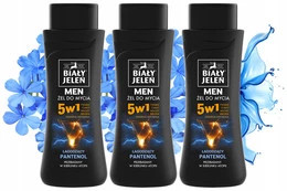 3x BIAŁY JELEŃ Żel Do Mycia DLA MĘŻCZYZN Prysznic Łagodzący Pantenol 300ml