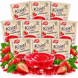 Kisiel Truskawkowy BEZ CUKRU Bezglutenowy CELIKO 40g x10