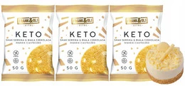 FRANK&OLI Ciastko Miękkie Keto SERNIK BIAŁA CZEKOLADA Bez Cukru 50g x3