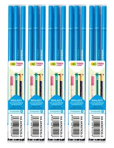 5x Wkład Wymazywalny NIEBIESKI HAPPY COLOR Standard A 0.5mm 15 Sztuk
