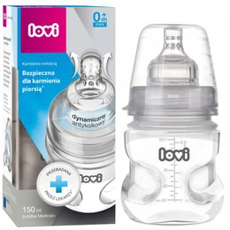 Butelka Lovi Dynamiczny Smoczek Antykolkowa 150 ml 0m+