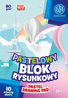 Blok Rysunkowy PASTELOWY Dla Dzieci Szkoła Plastyka A4/10k 80g Astra