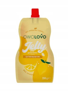 OWOLOVO Jelly Galaretka w Tubce JABŁKO CYTRYNA Deser Bez Cukru 200g
