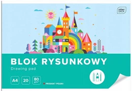 Blok Rysunkowy BIAŁY Dla Dzieci Szkoła Plastyka A4/20k 80g Interdruk