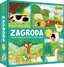 GRA ZAGRODA 2 gra obserwacyjna + 4 zestawy puzzli dla dzieci +3 lata