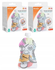 2x Saszetki Tubki Wielorazowe Na Pokarm 5 szt. Akuku
