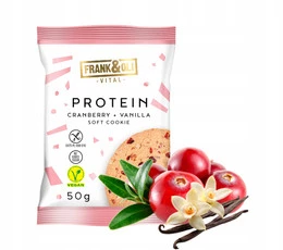 FRANK&OLI Ciastko Proteinowe ŻURAWINA WANILIA Wegan 50g