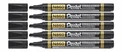 Marker Permanentny Pentel N850 Wodoodporny Tusz Okrągła Końcówka CZARNY x5