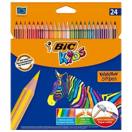Kredki szkolne niełamliwe 24 kolory BIC Evolution
