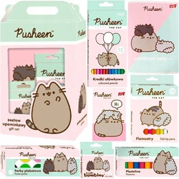 ZESTAW UPOMINKOWY PLASTYCZNY WYPRAWKA KOT PUSHEEN MIĘTOWY