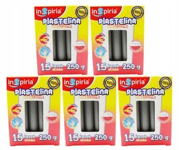 Plastelina SZARA Komplet 15 Lasek Szkolna Plastyczna 250g Inspiria x5