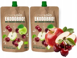 2x OwoLovo Mus EKODOBRO Jabłkowo-Wiśniowy Eko Dla Dzieci 200g