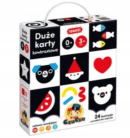 CzuCzu Duże karty kontrastowe 0–3 mies.