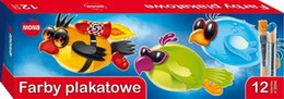 Farby Szkolne Plakatowe Do Prac Plastycznych 12 Kolorów 20 ml Mona