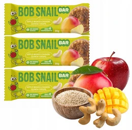 BOB SNAIL Batonik MANGO JABŁKO NERKOWCE QUINOA Bez Dodatku Cukru 35g x3