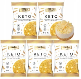 FRANK&OLI Ciastko Miękkie Keto SERNIK BIAŁA CZEKOLADA Bez Cukru 50g x5
