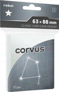 KOSZULKI NA KARTY REBEL 63x88 mm CLASSIC CARD GAME MEDIUM CORVUS 100 sztuk