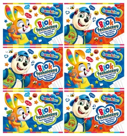 6x Blok Techniczny Szkolny A4 10k BIAŁY Bambino