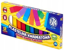 Plastelina szkolna kwadratowa 12 kolorów Astra