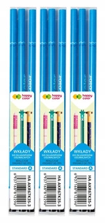 3x Wkład Wymazywalny NIEBIESKI HAPPY COLOR Standard A 0.5mm 9 Sztuk