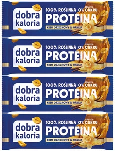 4x Naturalny Baton Proteinowy Bez Cukru ORZECH WANILIA Dobra Kaloria