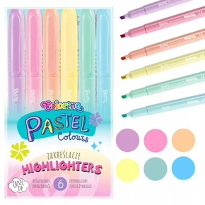 Zakreślacze Mazaki PASTELOWE Pastel 6 Kolorów Colorino 84965