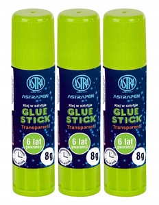 3x Astra Klej w sztyfcie Pen transparent 401120004 8 g