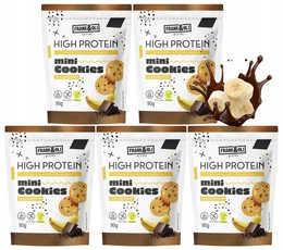 FRANK&OLI Mini Ciasteczka PROTEINOWE High Protein BANAN CZEKOLADA 90g x5