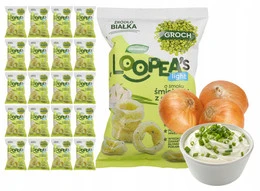 Chrupki z Grochu o Smaku ŚMIETANKI Z CEBULKĄ Loopea's 50g x20