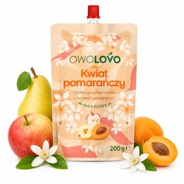 Owolovo mus gruszka jabłko morela kwiat pomarańczy bez cukru 200g