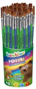 Pędzelki do farb i kleju 40 szt. w kubku Bambino