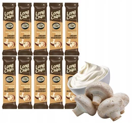 LONG CHIPS Chipsy Ziemniaczane o Smaku ŚMIETANY I GRZYBÓW 75g x10