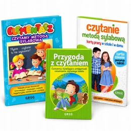 Elementarz nauka czytania metodą sylabową 3 książki ćwiczenia karty pracy