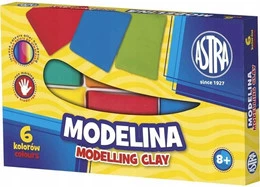 Modelina szkolna 6 kolorów Astra 8+ - niebrudząca, termoutwardzalna