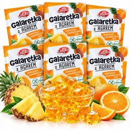 CELIKO Galaretka z Agarem Ananas-Pomarańcza VEGAN Bezglutenowa 6x45g